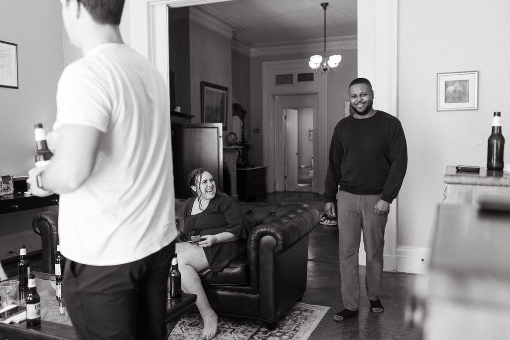 Alissa and CJ, captured candidly on their wedding day