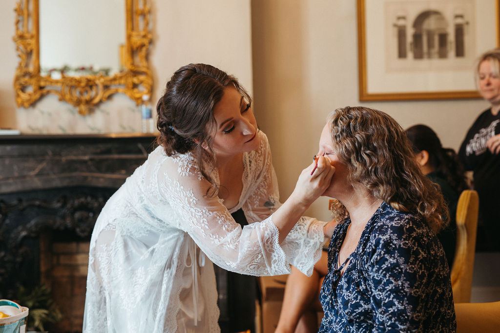 a quiet moment from Alissa and CJ's wedding