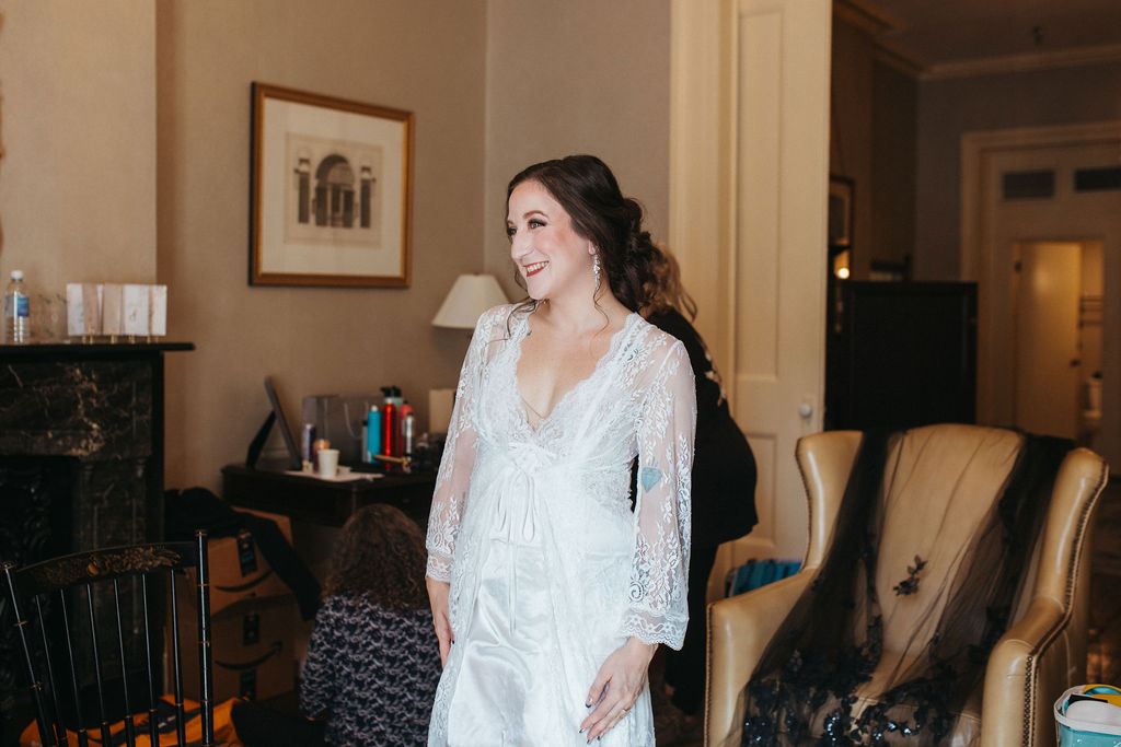Final preparations on Alissa and CJ's wedding day