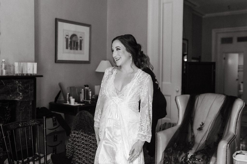candid moment from Alissa and CJ's wedding day