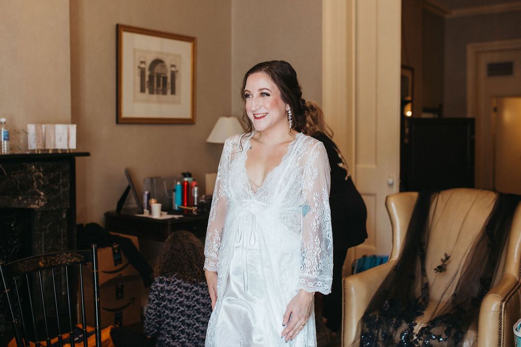 Alissa and CJ during their wedding celebration