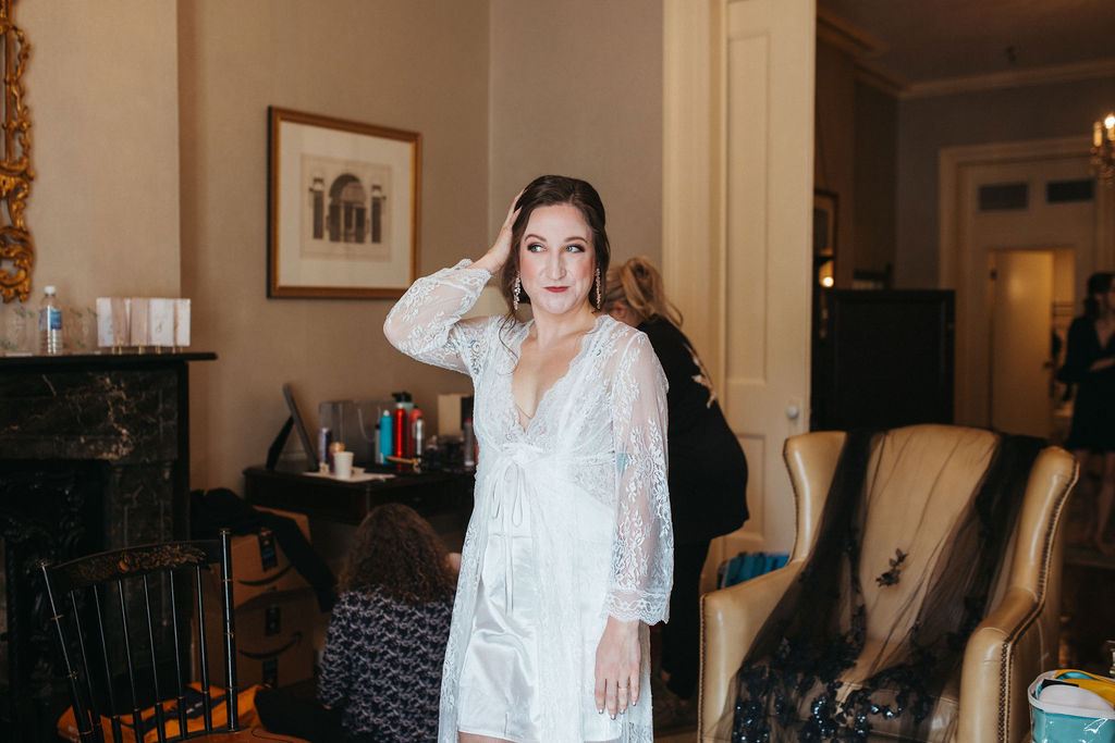 Alissa and CJ, captured candidly on their wedding day