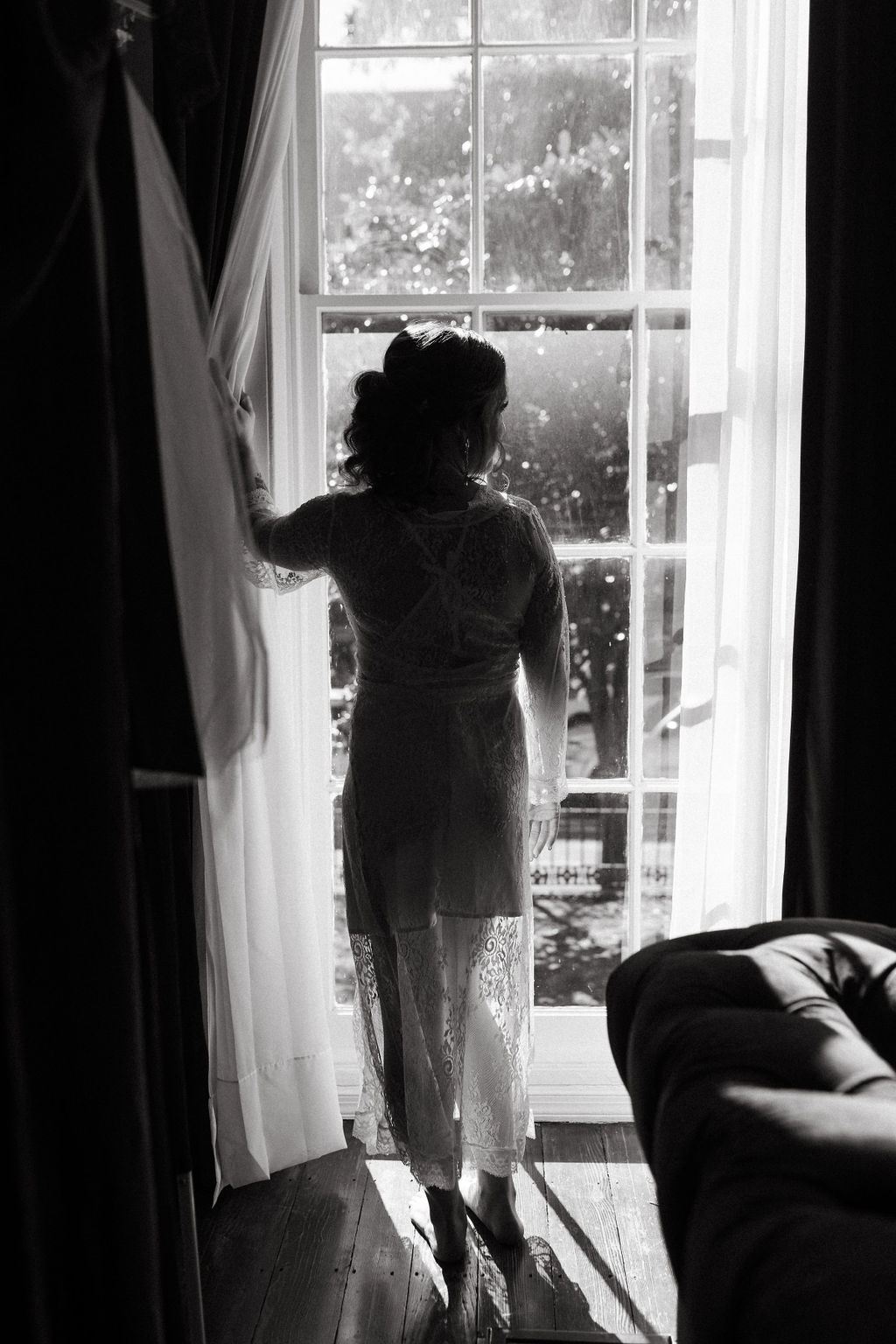 candid moment from Alissa and CJ's wedding day
