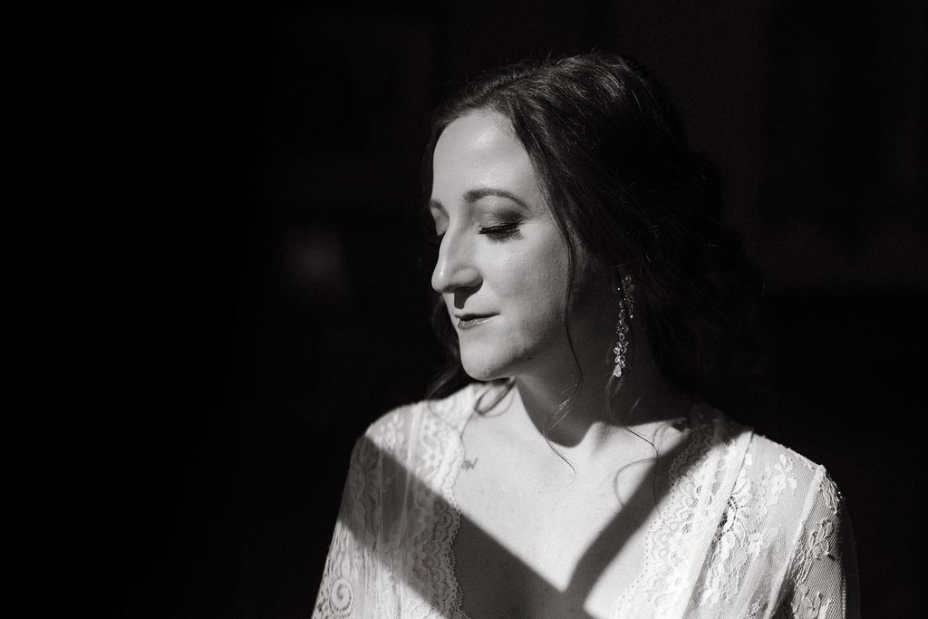 candid moment from Alissa and CJ's wedding day