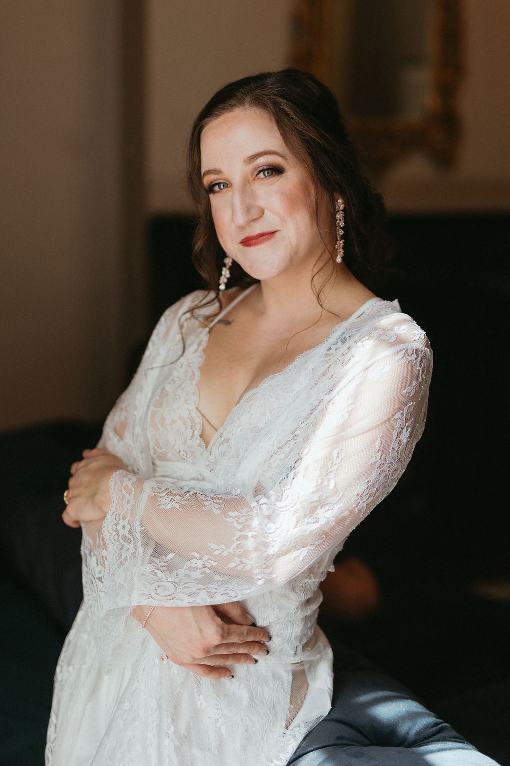 candid moment from Alissa and CJ's wedding day