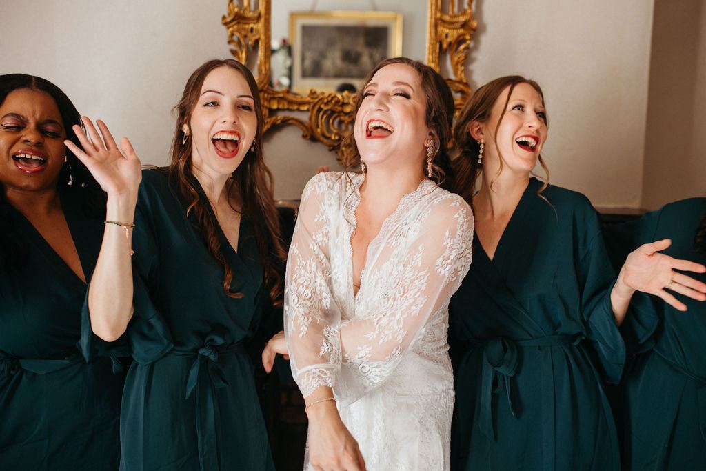 Alissa and CJ, captured candidly on their wedding day