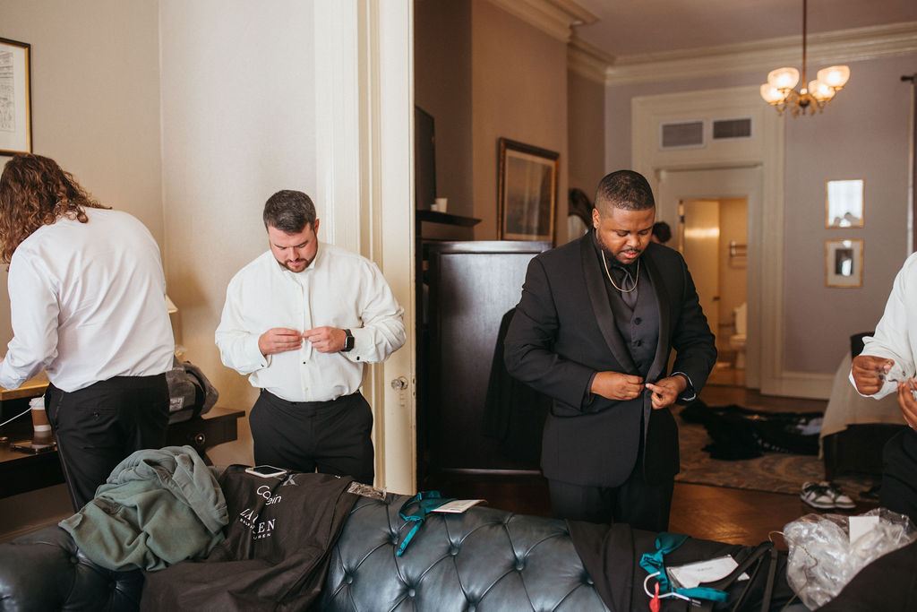 Alissa and CJ during their wedding celebration