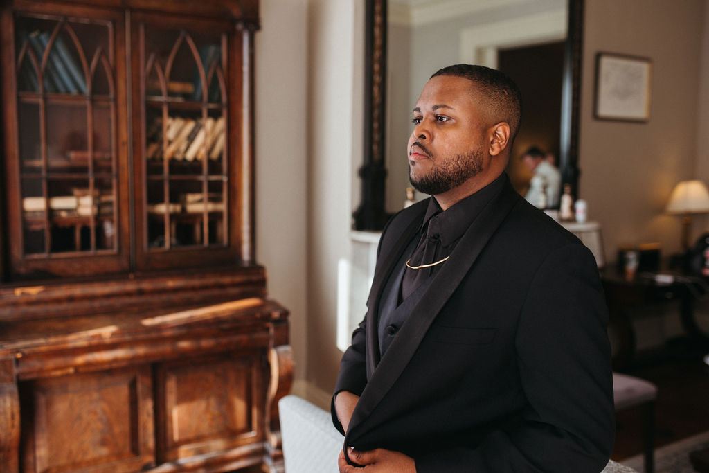 Alissa and CJ during their wedding celebration