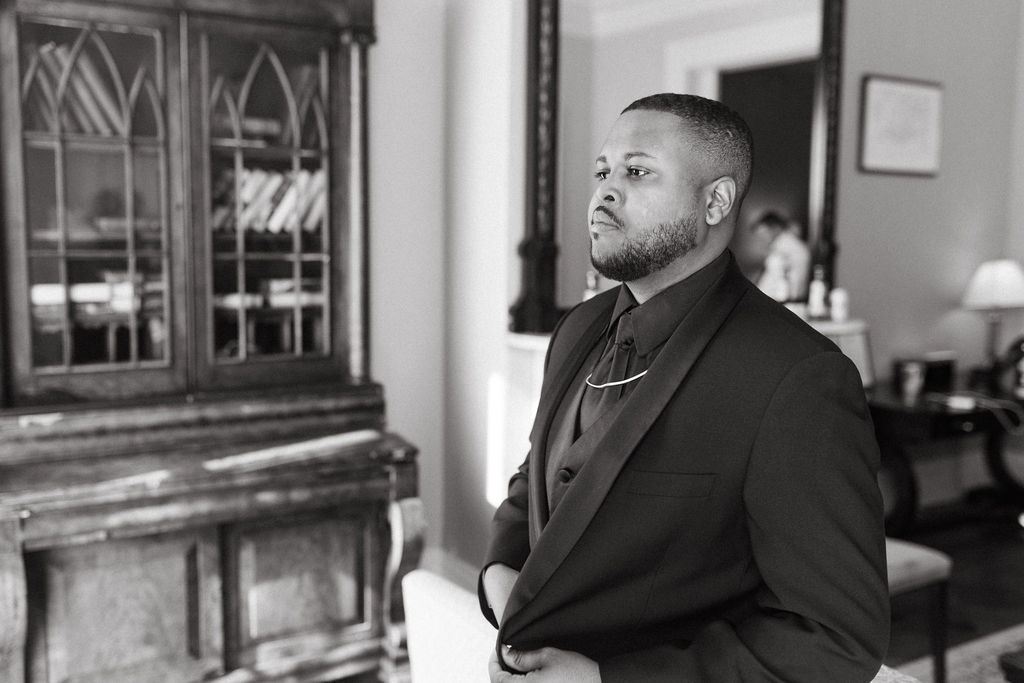 a quiet moment from Alissa and CJ's wedding