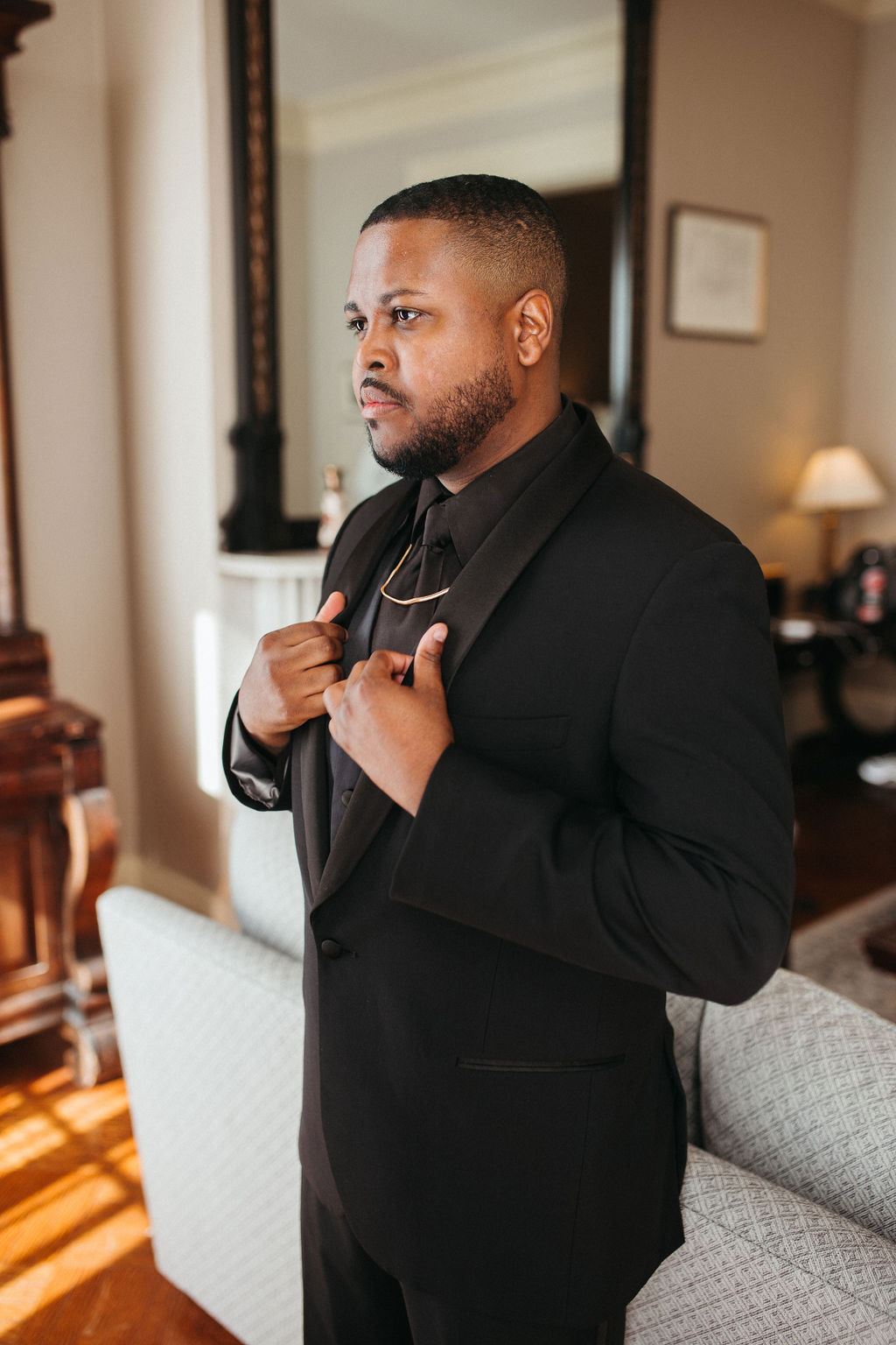 a quiet moment from Alissa and CJ's wedding