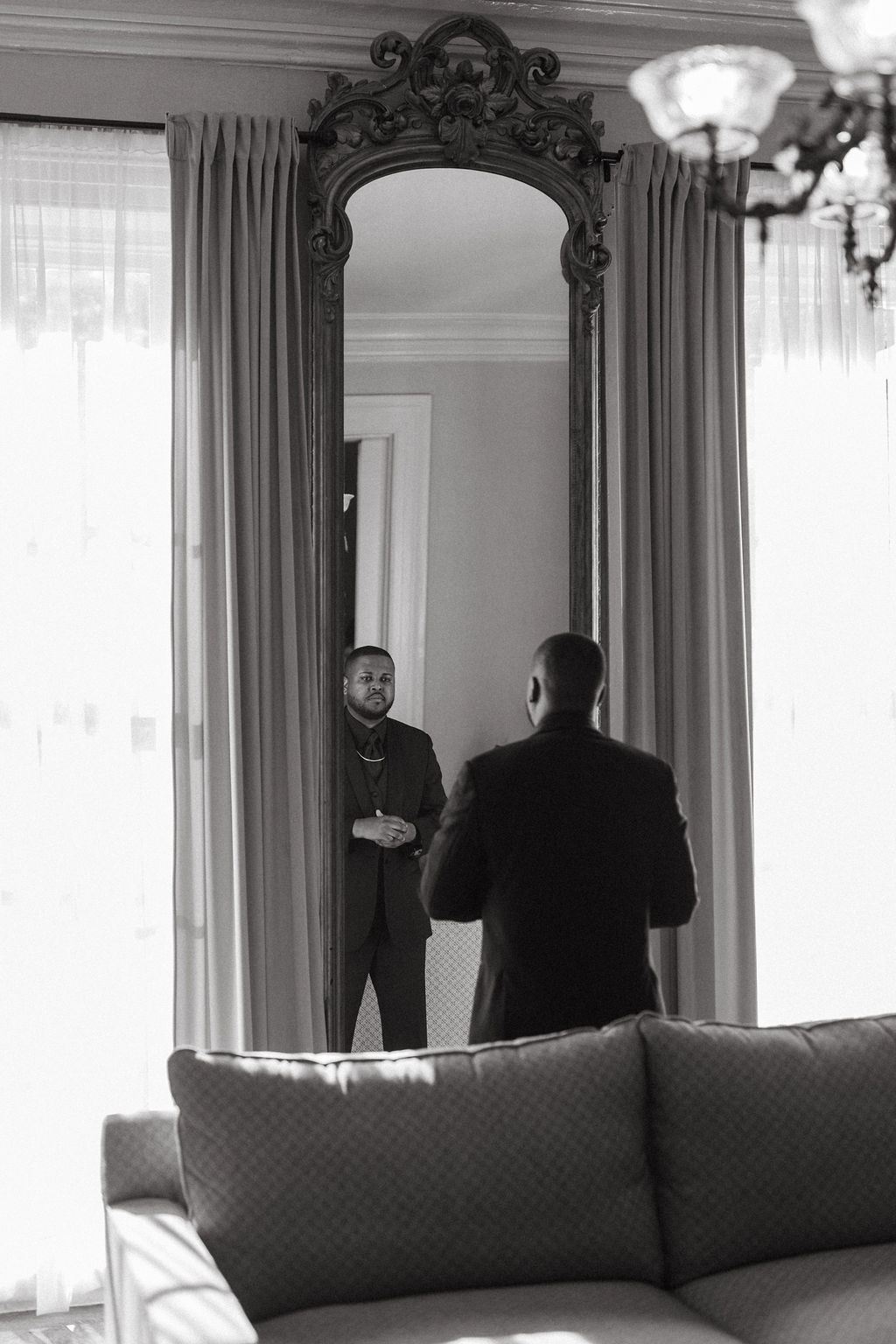 a quiet moment from Alissa and CJ's wedding