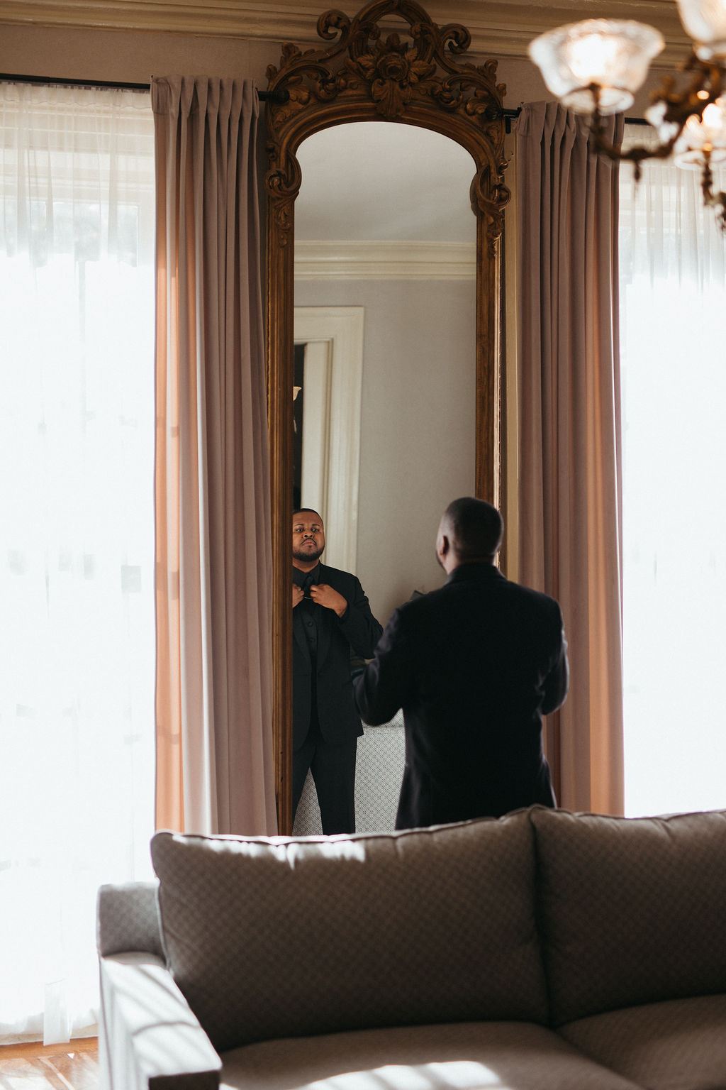 Alissa and CJ, captured candidly on their wedding day