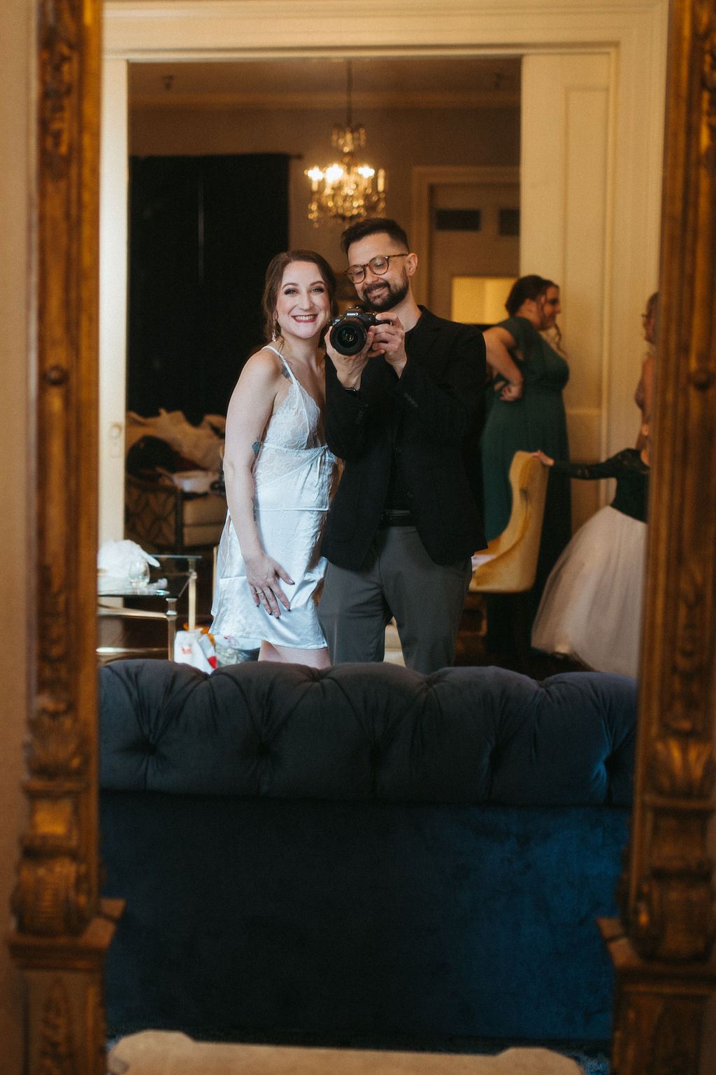 candid moment from Alissa and CJ's wedding day
