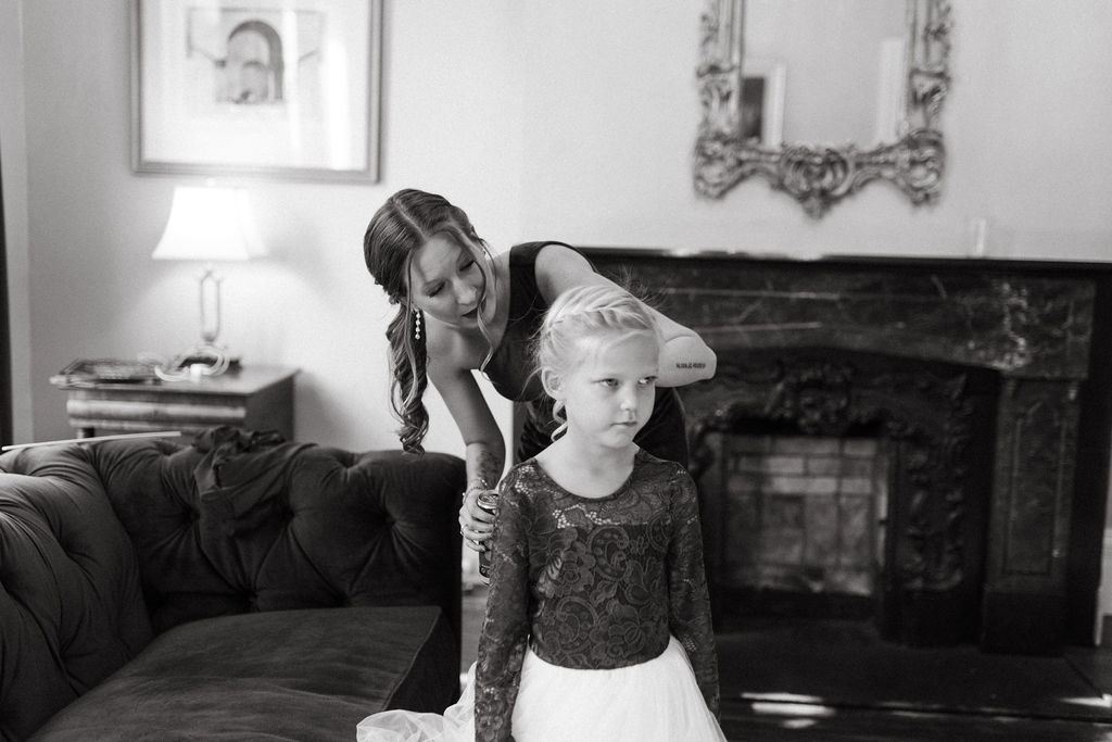 a quiet moment from Alissa and CJ's wedding