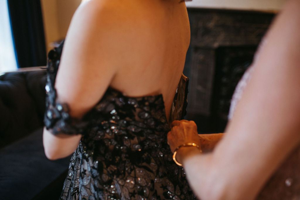 candid moment from Alissa and CJ's wedding day