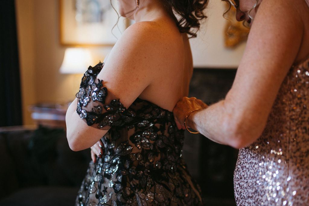 Alissa and CJ during their wedding celebration