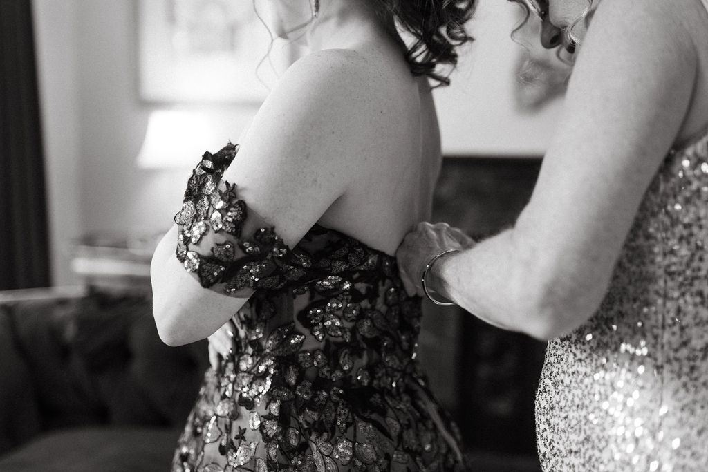 a quiet moment from Alissa and CJ's wedding