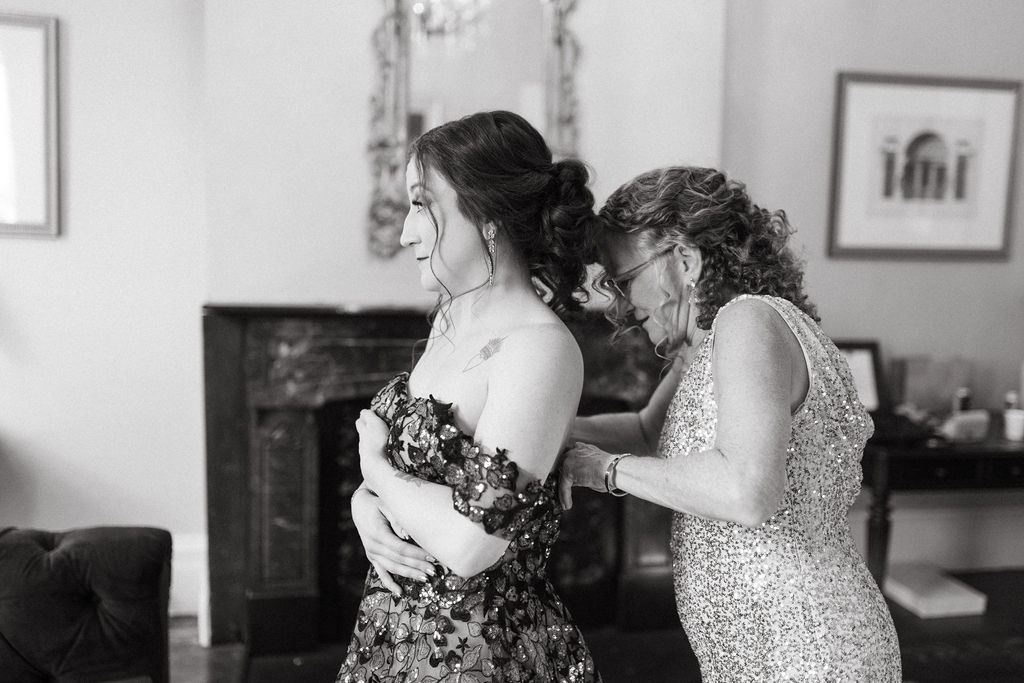 Alissa and CJ, captured candidly on their wedding day