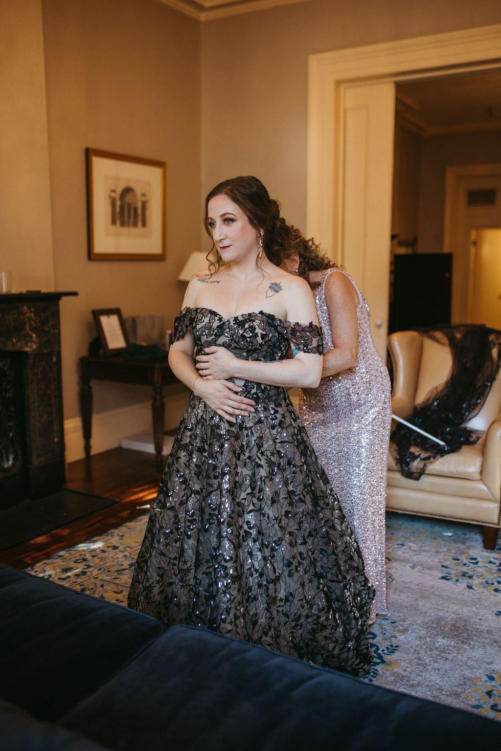 Alissa and CJ during their wedding celebration