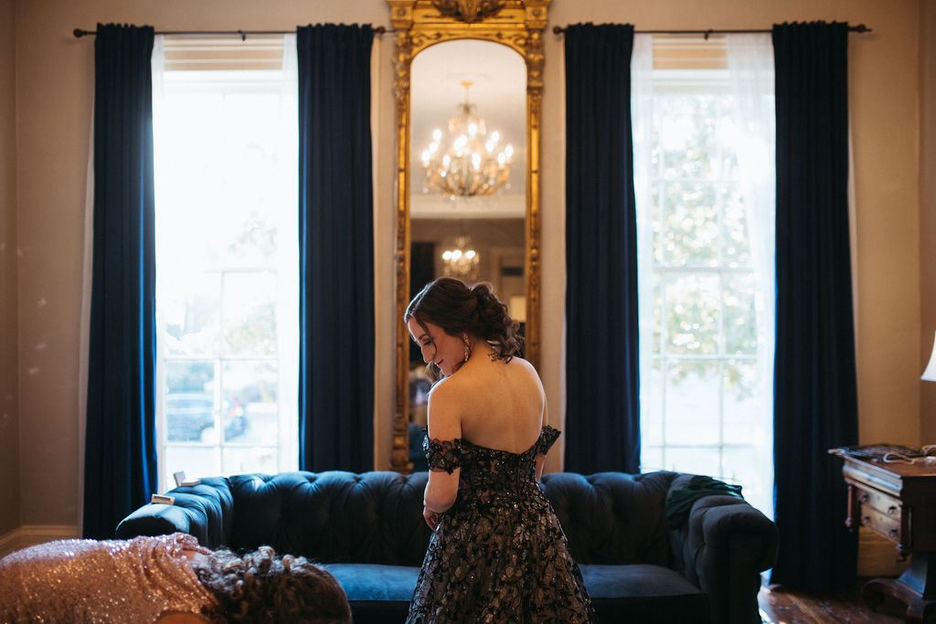a quiet moment from Alissa and CJ's wedding
