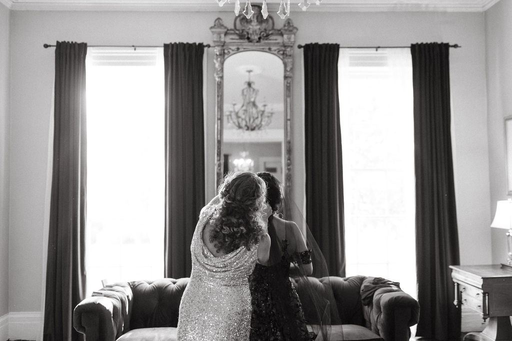 candid moment from Alissa and CJ's wedding day