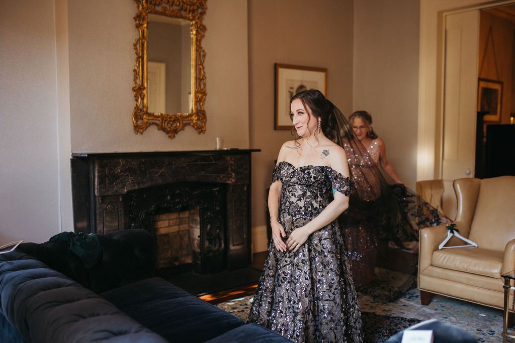 Alissa and CJ during their wedding celebration
