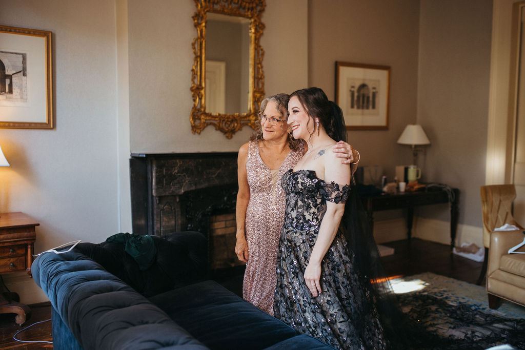 a quiet moment from Alissa and CJ's wedding