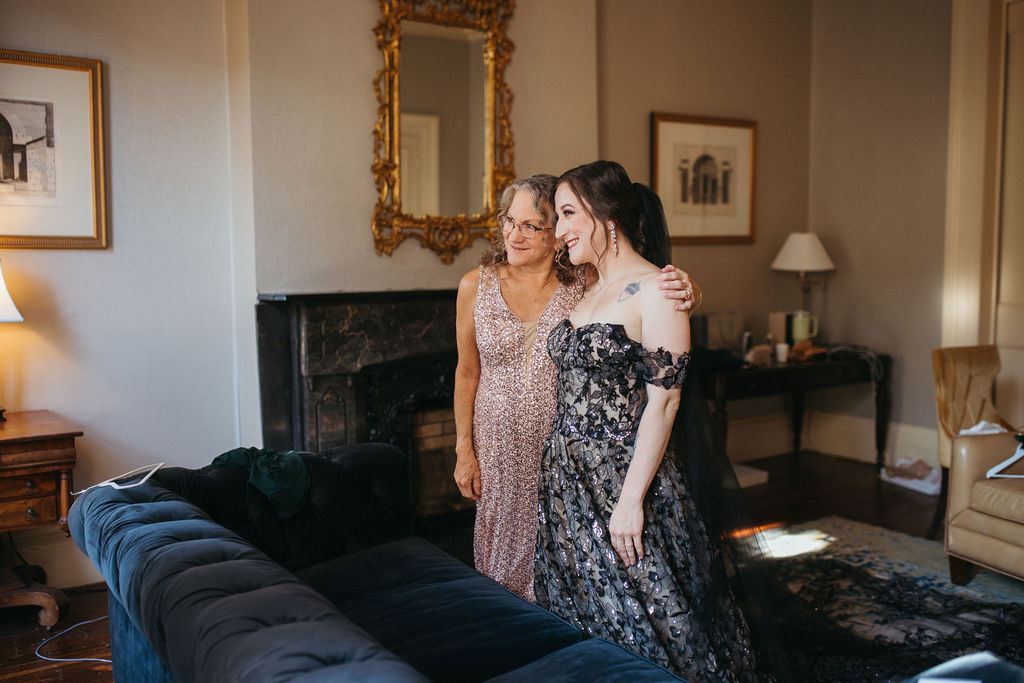 Alissa and CJ, captured candidly on their wedding day