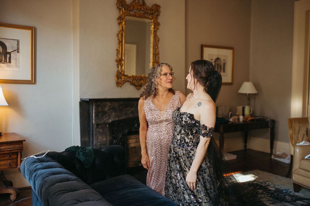candid moment from Alissa and CJ's wedding day
