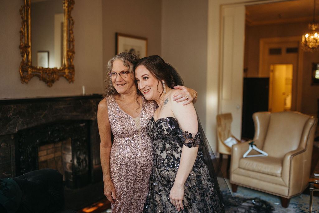 Alissa and CJ, captured candidly on their wedding day