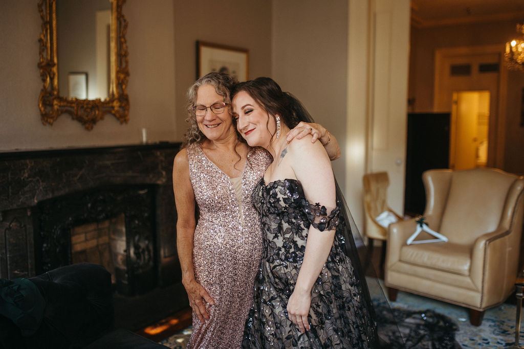 candid moment from Alissa and CJ's wedding day