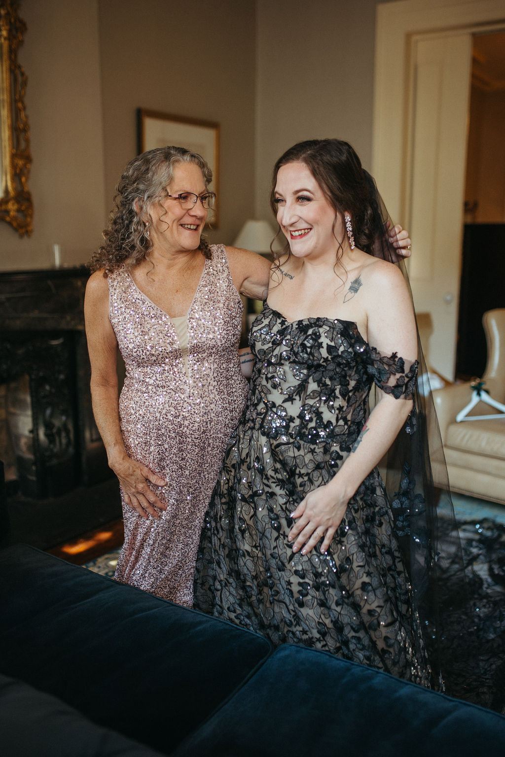 Alissa and CJ during their wedding celebration