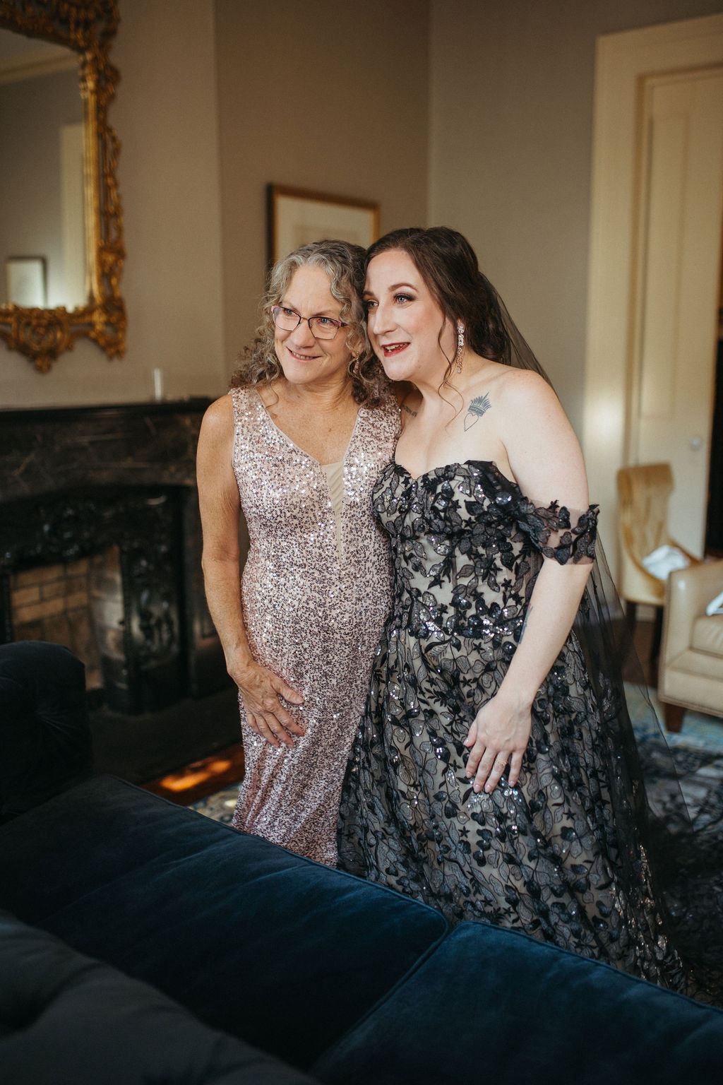 Alissa and CJ, captured candidly on their wedding day