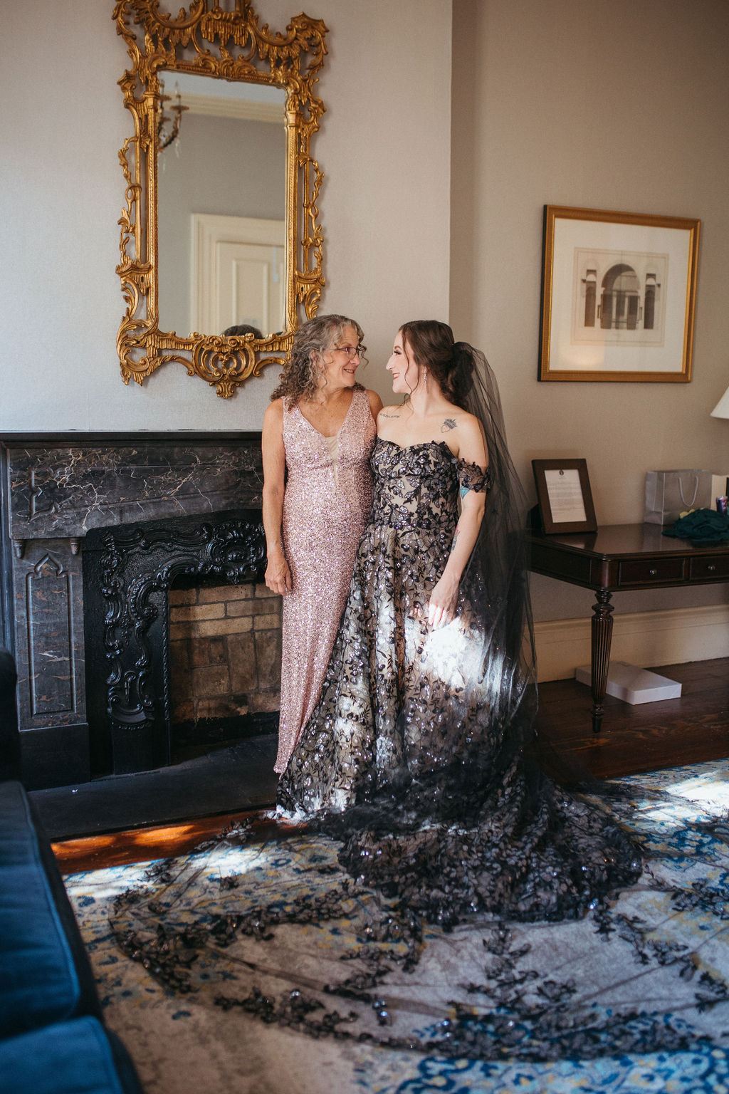 candid moment from Alissa and CJ's wedding day