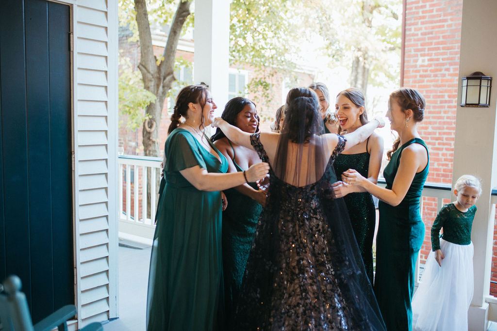 candid moment from Alissa and CJ's wedding day