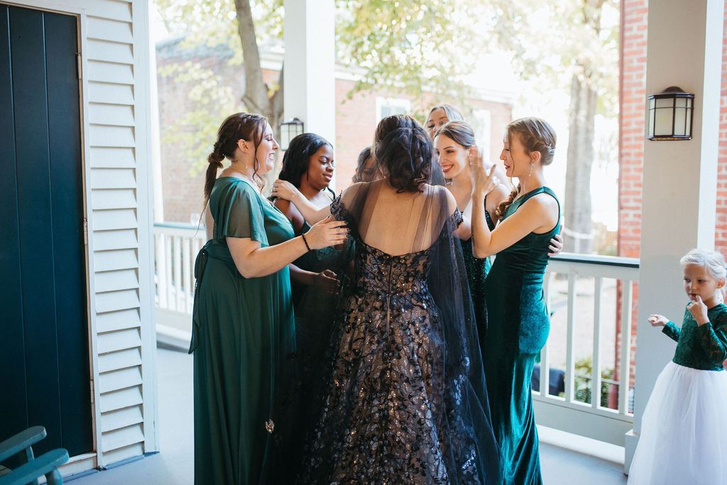 Alissa and CJ, captured candidly on their wedding day