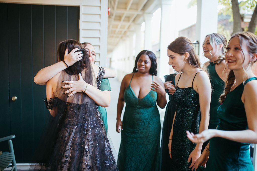 candid moment from Alissa and CJ's wedding day