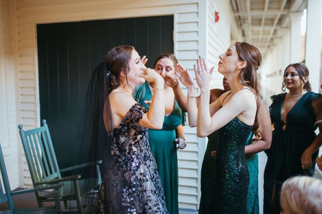 Alissa and CJ during their wedding celebration