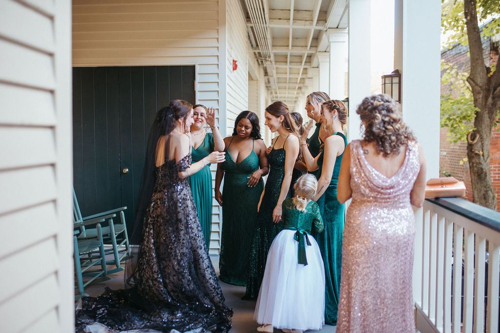 candid moment from Alissa and CJ's wedding day