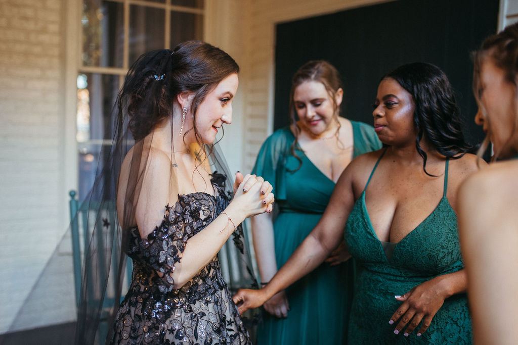 a quiet moment from Alissa and CJ's wedding