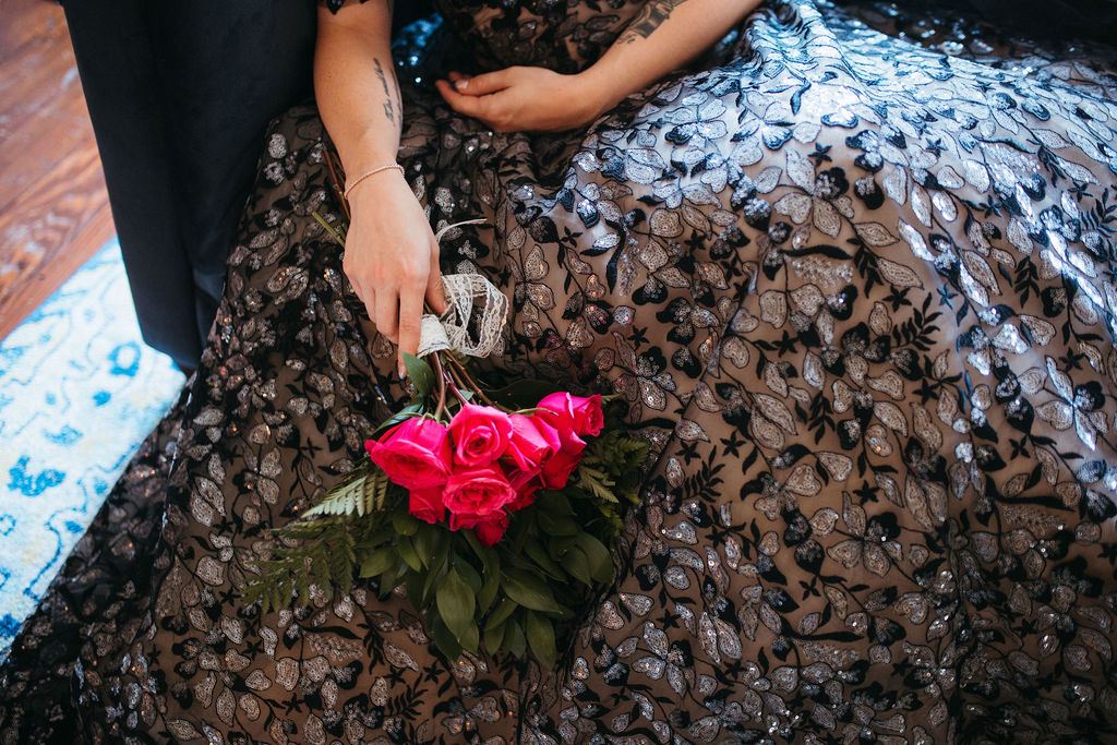 candid moment from Alissa and CJ's wedding day