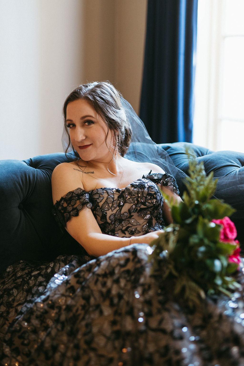 candid moment from Alissa and CJ's wedding day