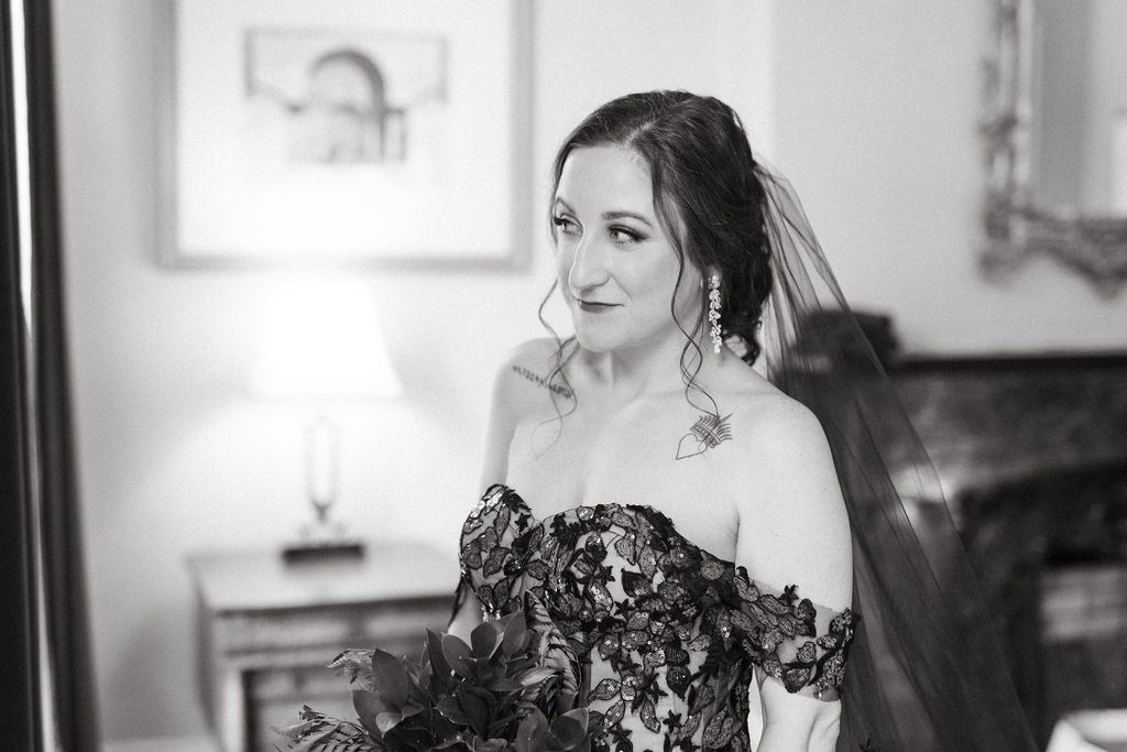 candid moment from Alissa and CJ's wedding day