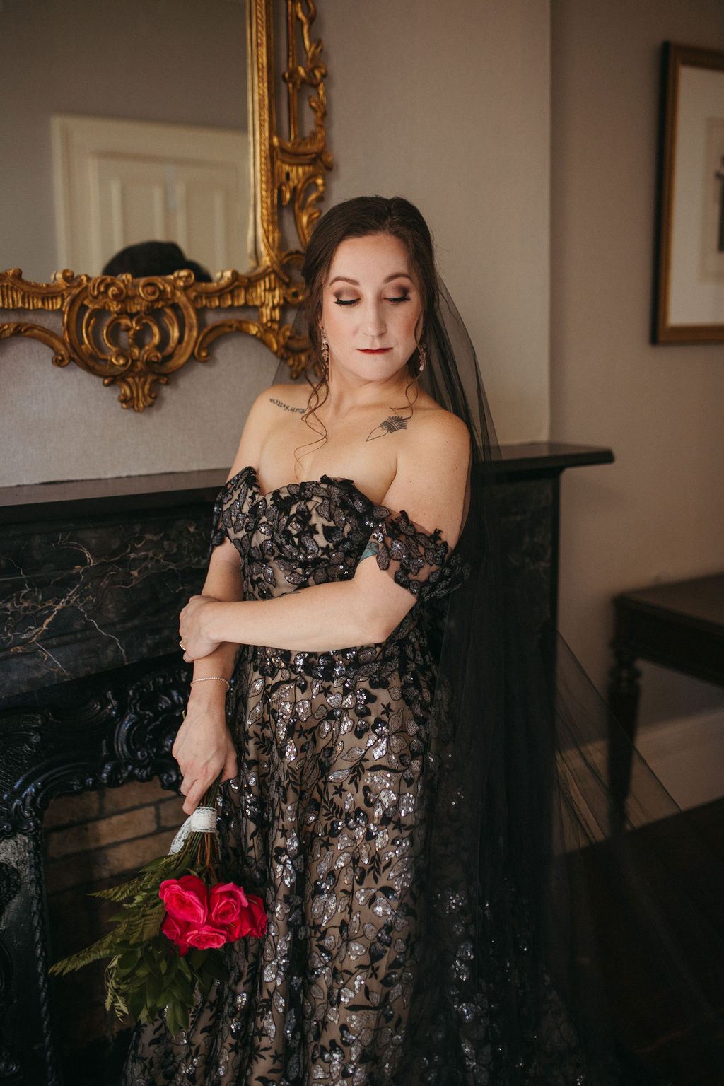 candid moment from Alissa and CJ's wedding day