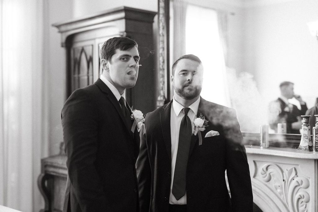 a quiet moment from Alissa and CJ's wedding