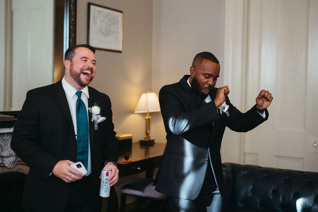 Alissa and CJ during their wedding celebration