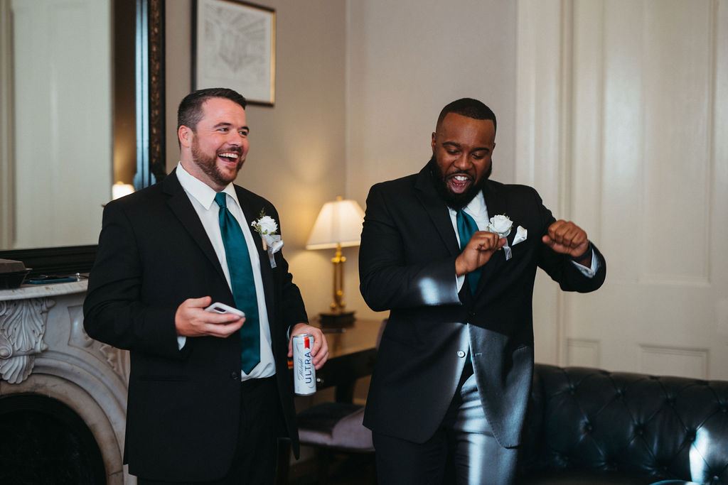 a quiet moment from Alissa and CJ's wedding