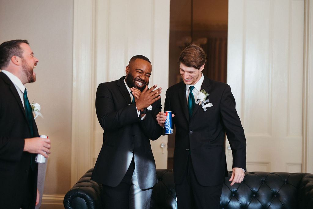 Alissa and CJ during their wedding celebration