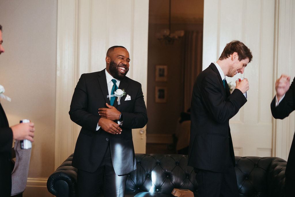 a quiet moment from Alissa and CJ's wedding