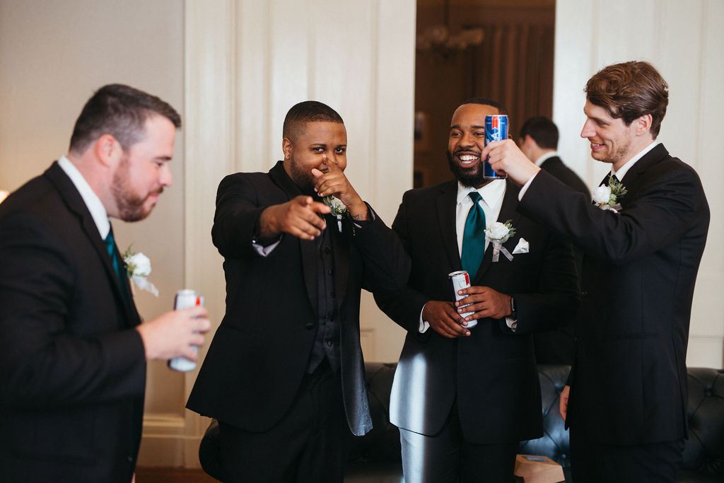 Alissa and CJ, captured candidly on their wedding day